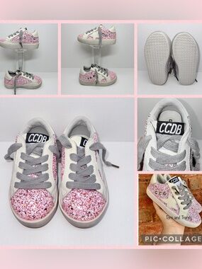 CCDB Kids Pink Glitter High-Top Sneakers